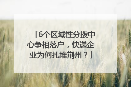 6个区域性分拨中心争相落户，快递企业为何扎堆荆州？